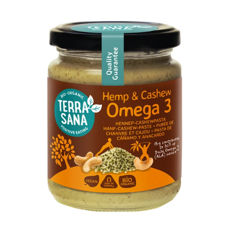 Mahe õrn kanepiseemnete ja india pähklite kreem Omega 3, 250 g