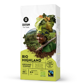 Organic Highland Ground Arabica/Robusta Fair Trade Coffee, 250 g, Oxfam