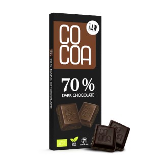 Organic dark chocolate 70% RAW, 40 g, COCOA
