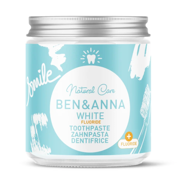 Natural whitening toothpaste with mint oil and sage extract, White Fluoride BEN&amp;ANNA, 100 ml