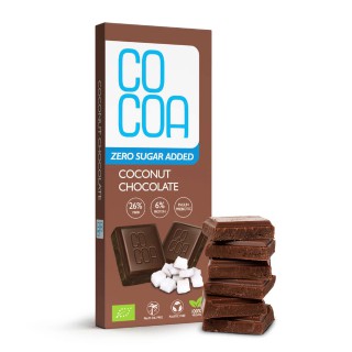Ilma lisatud suhkruta mahe kookosšokolaad Cocoa, 40 g