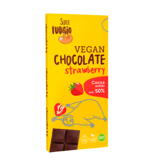 Kookosjoogi ja roosuhkruga maasikamaitseline mahe šokolaad, 80 g