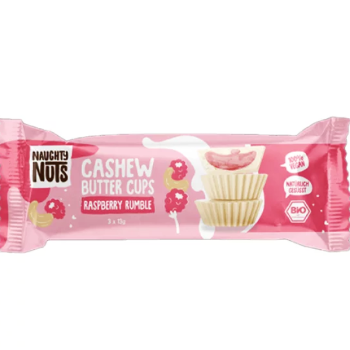 Органические конфеты с кремом из кешью и малиновой начинкой, 39 г Naughty Nuts