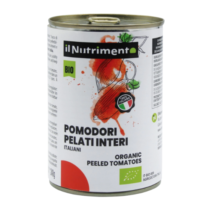 Органические консервированные помидоры без кожицы, 400 г, IL NUTRIMENTO