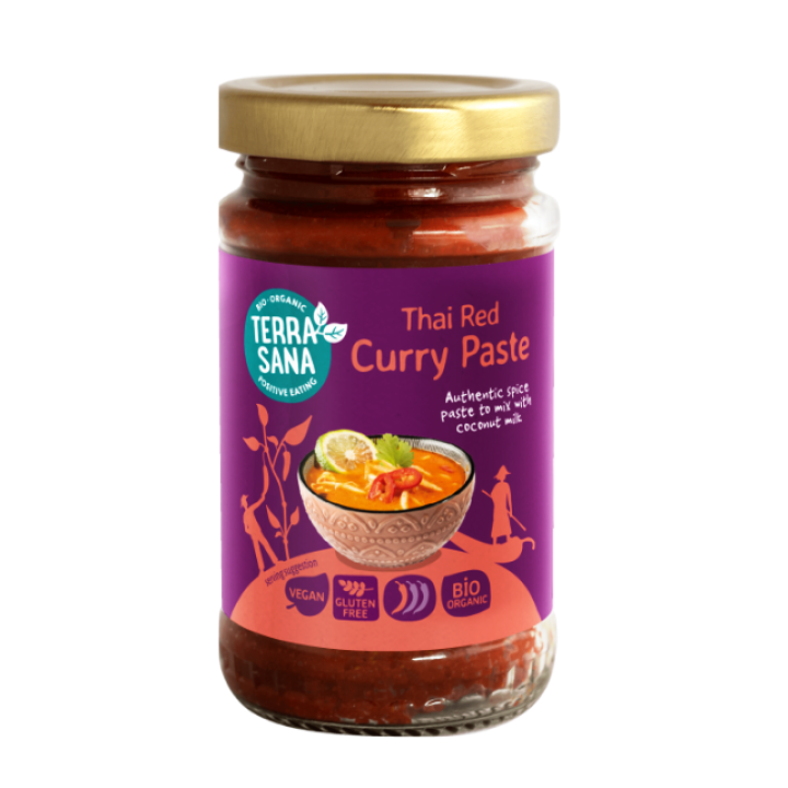 Organic Thai red curry paste, gluten-free, 120 g, TERRASANA