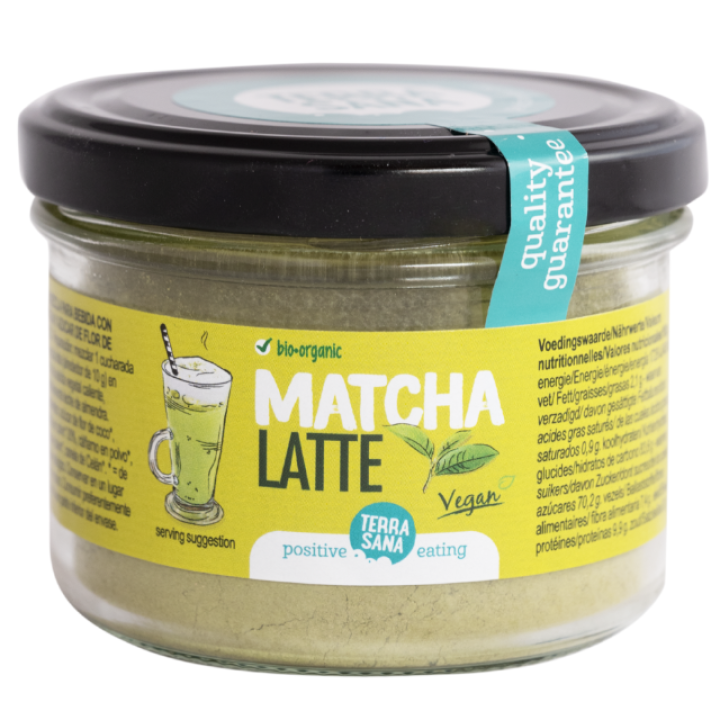 Organic green tea drink with coconut blossom sugar Matcha Latte, 120 g, TERRASANA