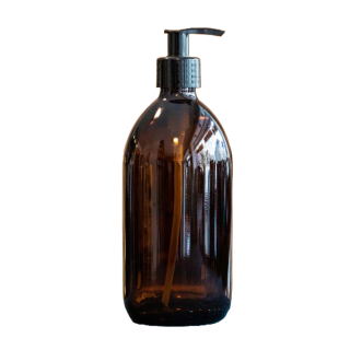 Brown glass bottle 500 ml with dispenser