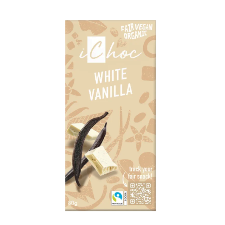 Valge vanilli mahe šokolaad IChoc, 80 g