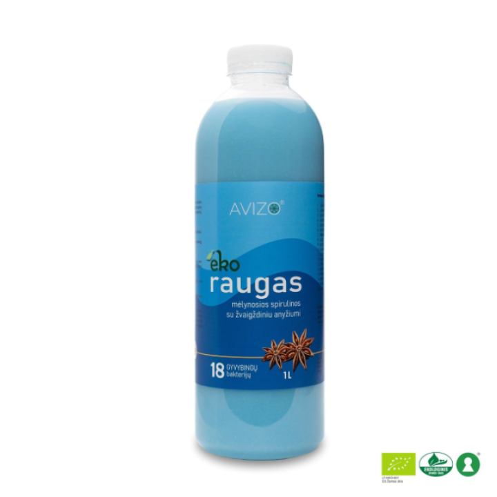 Ekologiškas avižų raugas, mėlynosios spirulinos su žvaigždiniu anyžiumi,1 L