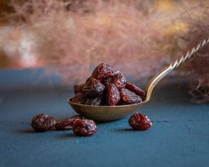 Dried organic cranberries (soaked in apple juice)