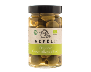 Organic green olives without stones Nefeli, 295 g (140 g)