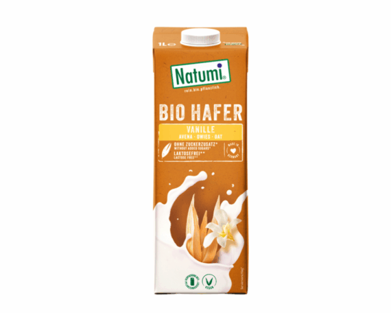 Органический овсяный напиток Natumi со вкусом ванили, 1 л — изображение 1