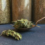 Organic hemp flower and leaf tea