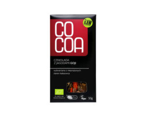 Mahe goji marjadega tume toor-šokolaad 65% Cocoa, 50 g