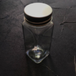 Glass spice jar, 120 ml (small holes, metal lid)