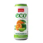 Organic orange and lime flavoured carbonated soft drink with juice Rasa Eco, 500 ml