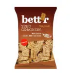 Wholemeal wheat flour organic crackers with seeds Bett'r, 150 g