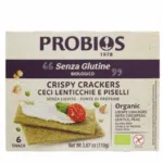 Gluten-free organic chickpea, lentil and pea crackers Probios, 110 g