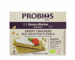 Gluteenivabad mahe kikerherne-, läätse- ja hernekreekerid Probios, 110 g