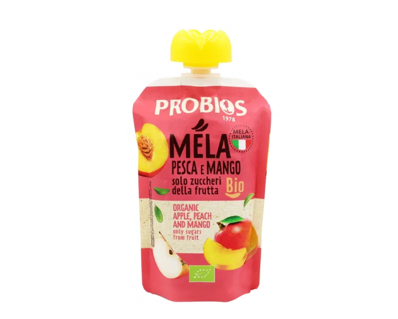 Lisatud_suhkruta_mahe_virsiku_ouna_ja_mangopuree_Probios_100g Lisatud suhkruta mahe virsiku-, õuna- ja mangopüree Probios, 100 g - Image 1