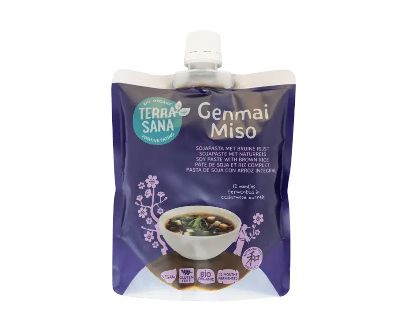Gluteenivaba_mahe_soja_ja_pruuni_riisi_pasta_Genmai_miso_Terrasana_345g Gluteenivaba mahe soja- ja pruuni riisi pasta Genmai miso Terrasana, 345 g - Image 1